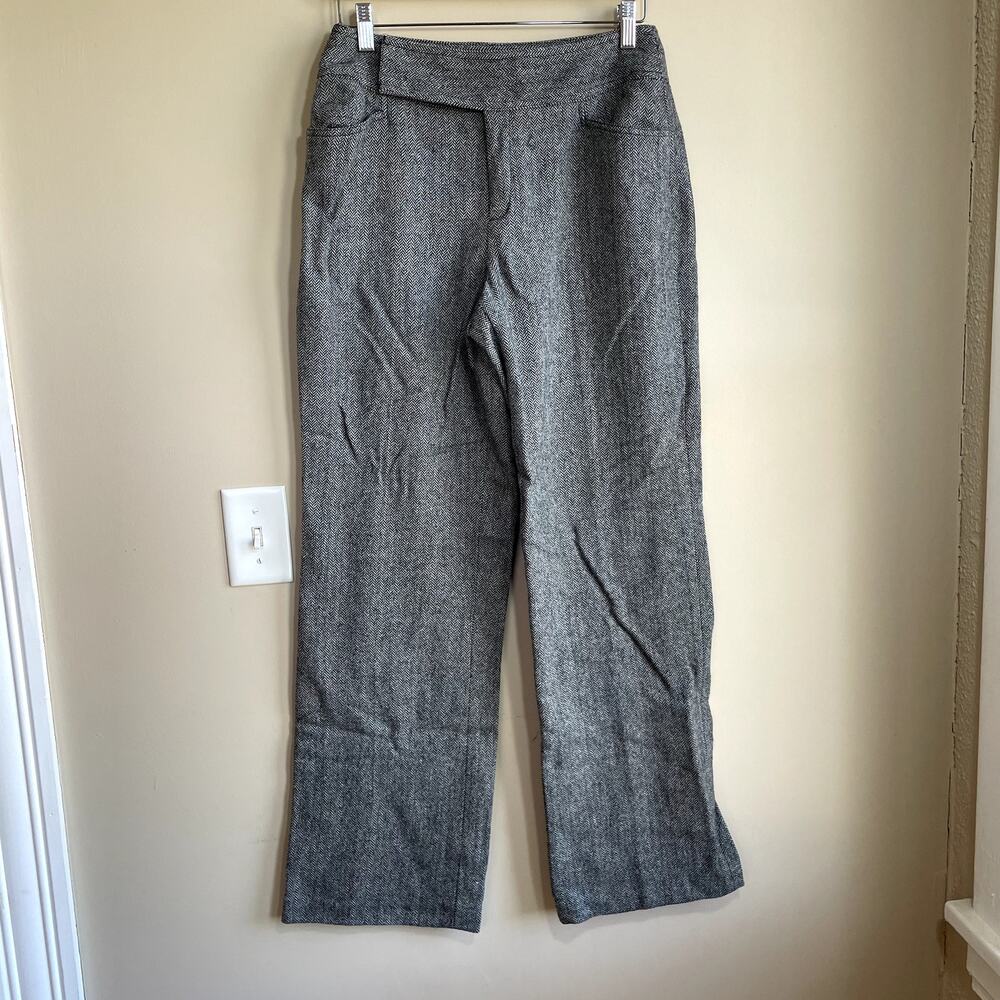 Nine West wool blend Liza gray herringbone trousers women's 12 business casual